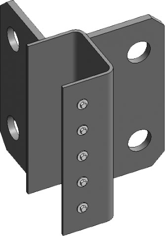 SHS-Timber Beam Cleat - RH Corner
