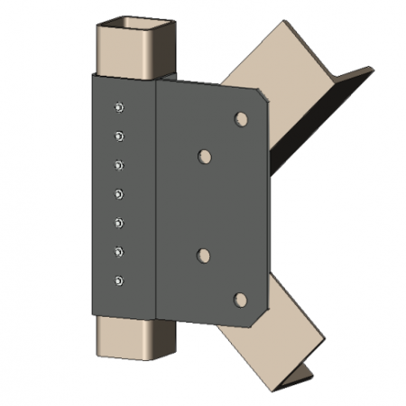 SHS-Steel Angle Bracing Cleat - 2 Way Single Sided