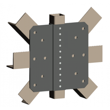 SHS-Steel Angle Bracing Cleat – 3 Way Double Sided