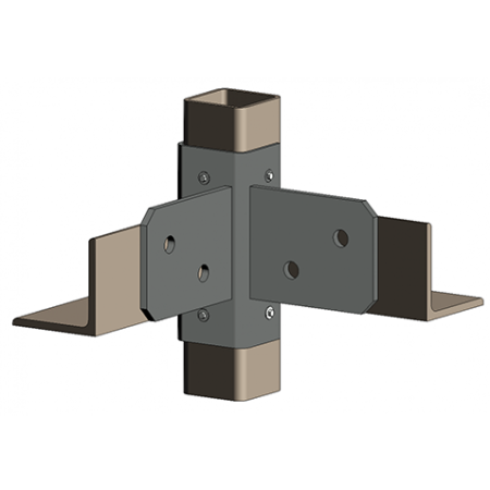 SHS-Steel Angle Bracing Cleat - 1 way Corner-Horiz