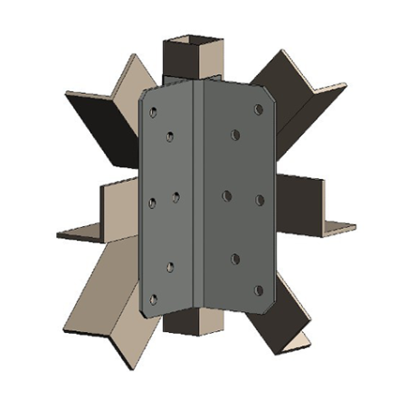 3 way Steel Angle Bracing-Diag Up-Dn-Horiz-Corner