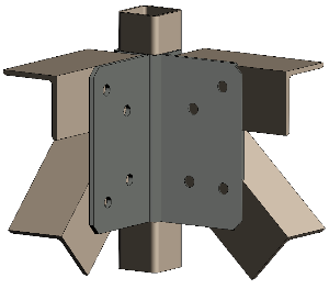 2 Way Steel Angle Bracing-Diag Dn-Horiz-Corner